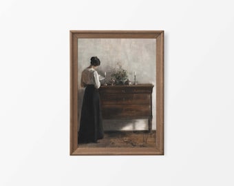 二人の女性の肖像画 油絵 | ニュートラルなヴィンテージアートプリント
