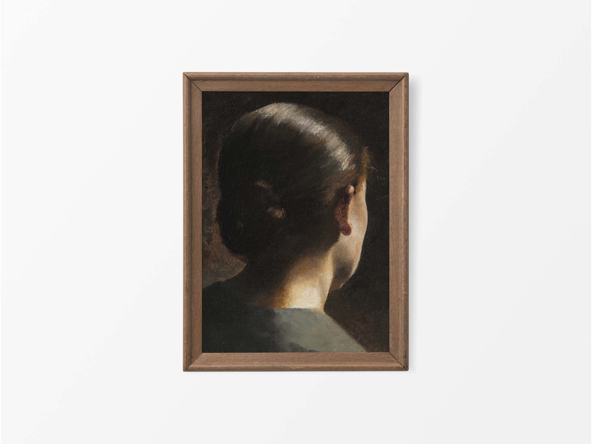 Antique Woman Portrait Oil Painting | Dark Moody Vintage Art Print ...
