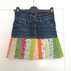 Colorful Mini Party Skirt: Handmade Festival Outfit, Custom Ribbon Accents