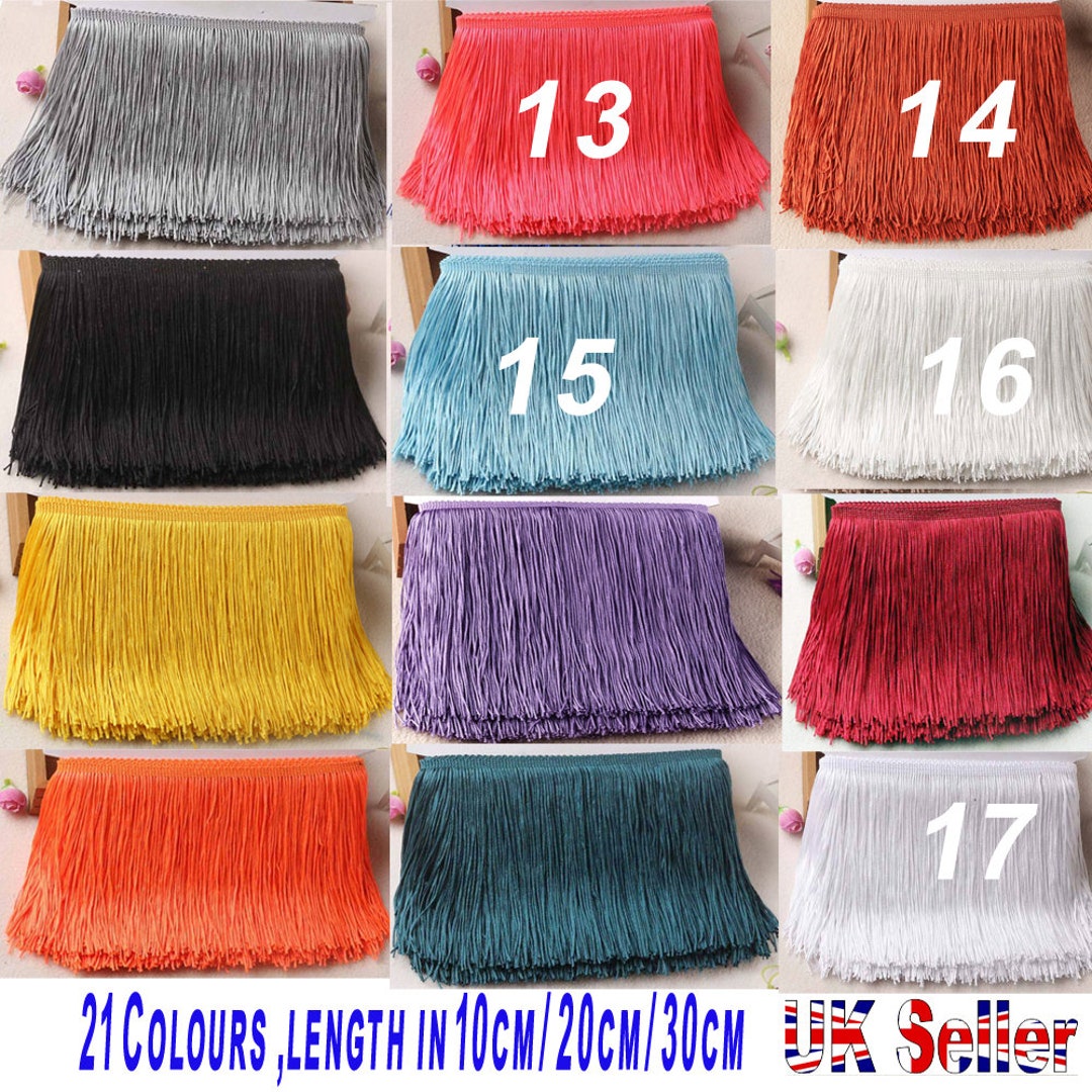10cm-30cm Length Fringes Tassels Trim for Dress Dance-wear Upholstery ...