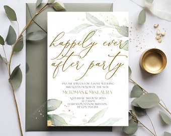 Eucalyptus Wedding Reception Invitation Template: Sage Greenery (Digital Download)  GRACE LE220