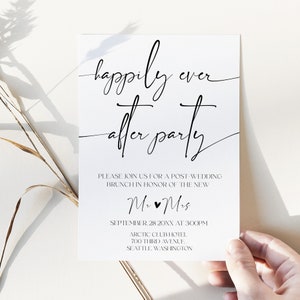 Minimalist Wedding Invitation Template | Modern Minimalistic Wedding invite with Foto | Instant Download | Try Before Buy