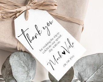 Minimalist Favors Tag Template Download, Printable Modern Minimalistic Wedding Favors Tag, Editable Thank you Tag