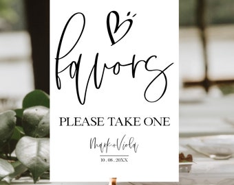 Modern Wedding Favors Editable Sign Template, Elegant Minimalist ...