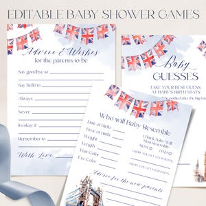 Modello di scheda di gioco per baby shower Paddington / Scheda di consigli per baby shower britannico / Chi conosce il miglior gioco di papà / Gioco di indovinelli per orsetto