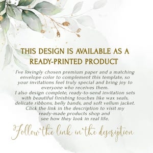 Sage Greenery Wedding Place Card Template: Printable Eucalyptus (Folded Card, AVERY Compatible) GRACE | LE220 image 10
