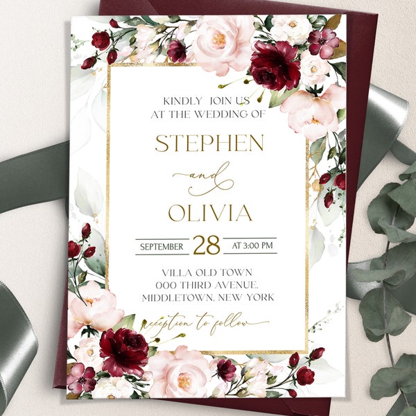 Marsala Wedding - Etsy