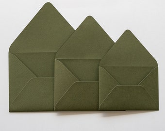 Sage Green Printed Wedding Envelope, 5x7, C6, 4х6, 3.5х5 RSVP Envelope For Invitation Handmade Greenery Liner