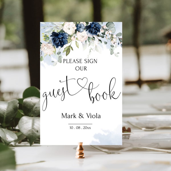Royal Blue Wedding Guest Book - Etsy