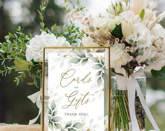 Letrero verde salvia para tarjetas y regalos: decoración para bodas y baby showers (imprimible)