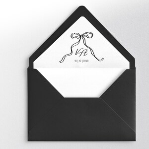 BOW Envelope Liner Template | Hand Drawn Liner for envelope | Monogram Hand Writeen Envelope Liner | Hand Drawn Crest Wedding Envelope Liner