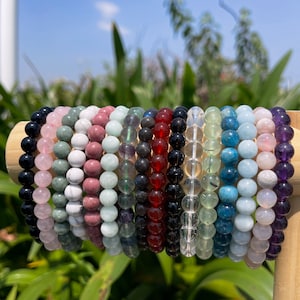 64 Kinds Genuine Gemstone Bracelets, Stretchy Crystal Bracelet for Men and Women, For Her Gift, 6mm, 8mm, 10mm zdjęcie 6