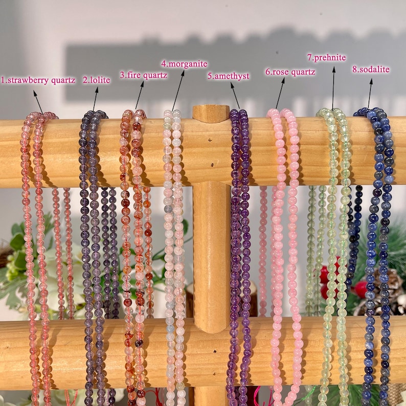 Natural Small Round Gemstone Beads, 2mm, 3mm, 4mm Beads, Jewelry DIY