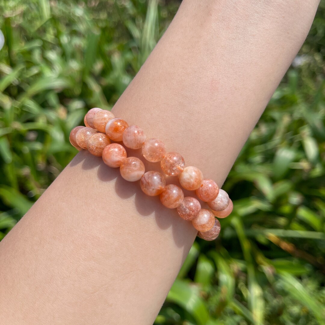 Flashy Gold Sunstone Bracelet, Gemstone Bracelet for Women and Men
