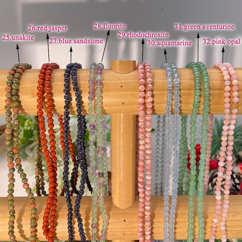 Natural Small Round Gemstone Beads, 2mm, 3mm, 4mm Beads, Jewelry DIY