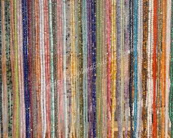 Genuine Faceted Rondelle Beads, Rondelle Gemstone Beads, Faceted Crystal Rondelle, DIY Beads, For Jewelry Making, 2x3mm/3x4mm