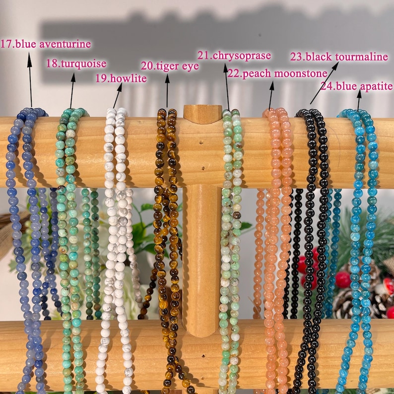 Natural Small Round Gemstone Beads, 2mm, 3mm, 4mm Beads, Jewelry DIY