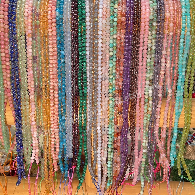 Natural Small Round Gemstone Beads, 2mm, 3mm, 4mm Beads, Jewelry DIY