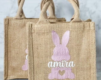 Jutetasche personalisiert für Ostern / Jutetäschchen Osterhase / Geschenktasche Ostern / Osterkörbchen mit Namen / Tasche Ostern