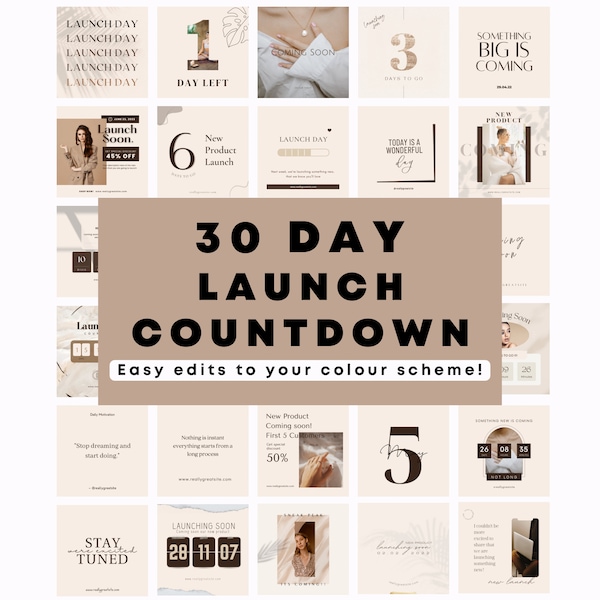 Product launch Instagram templates, Canva editable templates, new product countdown