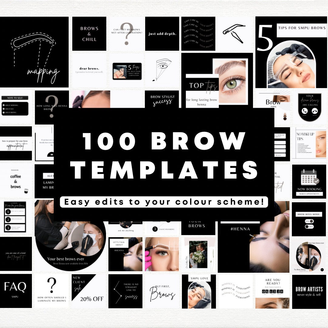 Brow Instagram Templates, Editable Canva Templates - Etsy