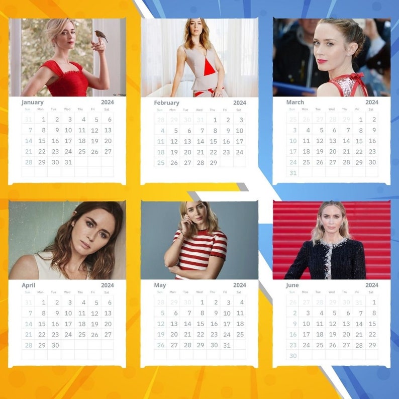 Emily Blunt Calendar 2024 VOL 1 Etsy México