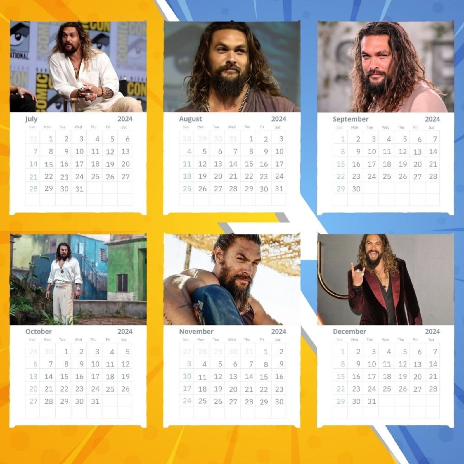 Jason Momoa Calendar 2024 VOL 1 Etsy