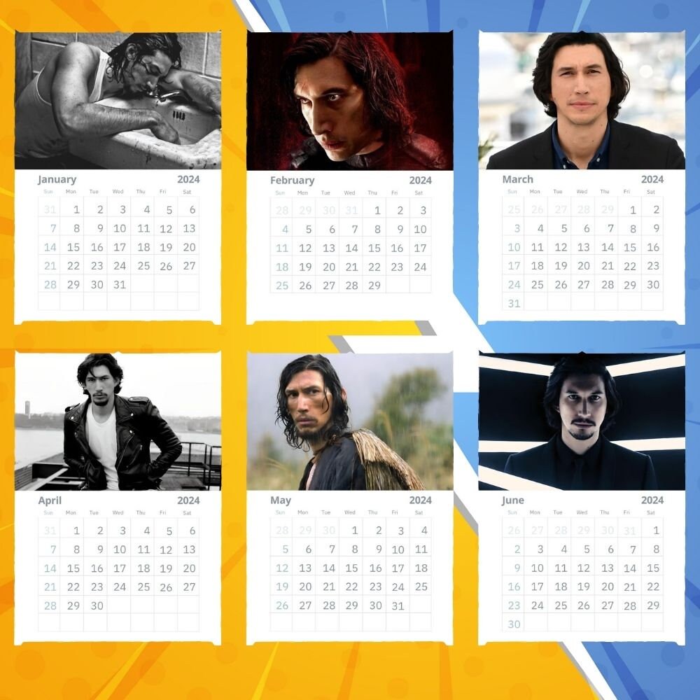 Adam Driver Calendar 2024 VOL 2 Etsy