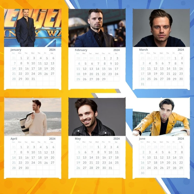 Sebastian Stan Calendar 2024 VOL 2 Etsy