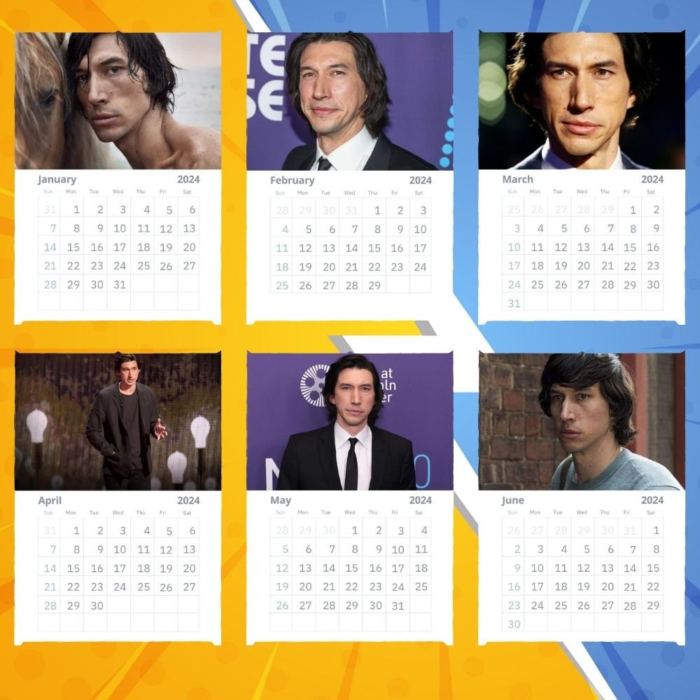 Adam Driver Calendar 2024 VOL 1 Etsy