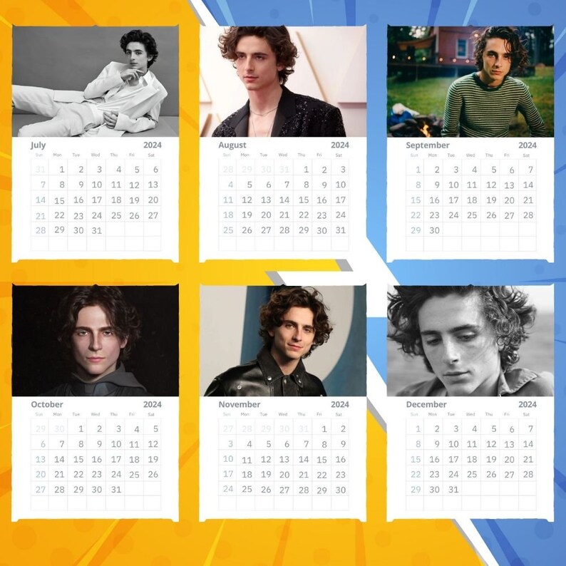 Timothée Chalamet Calendar 2024 VOL 2 Etsy