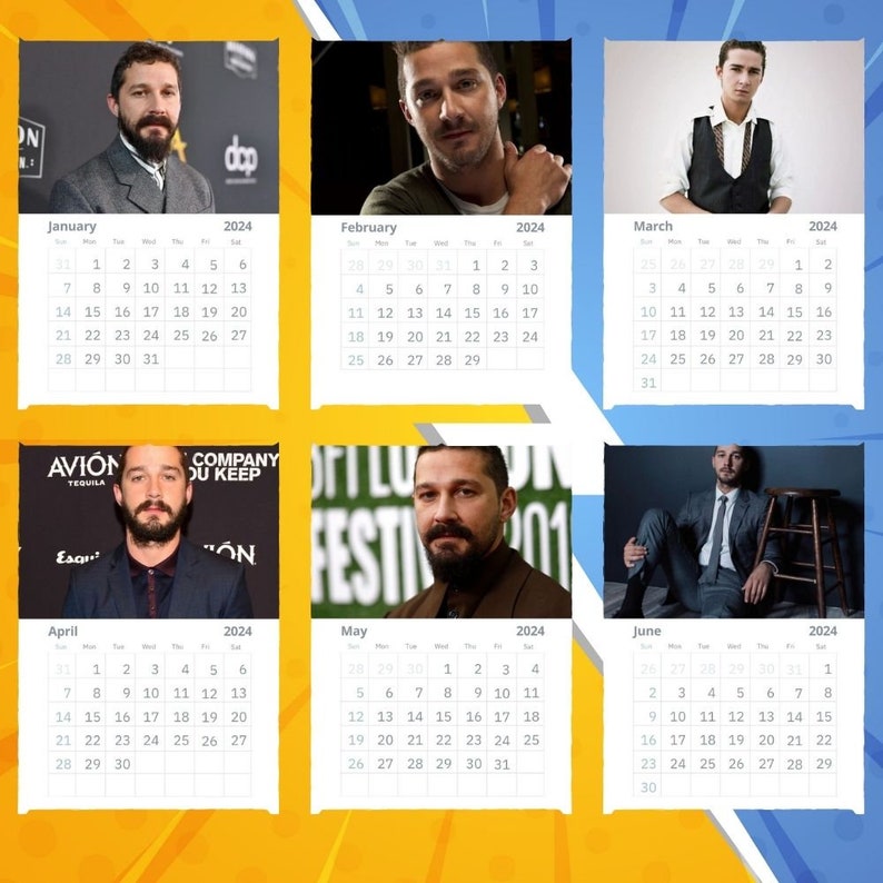 Shia Labeouf Calendar 2024 VOL 1 Etsy