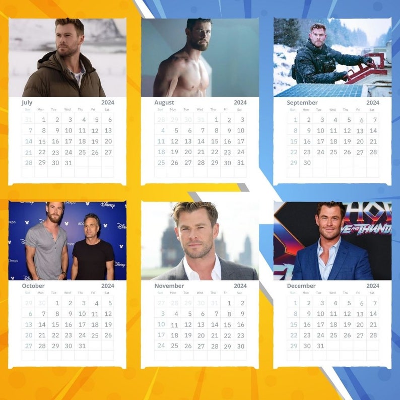 Chris Hemsworth Calendar 2024 VOL 2 Etsy