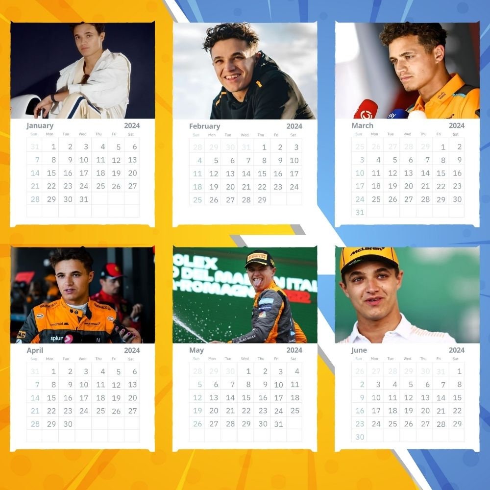 Lando Norris Calendar 2024 VOL 1 Etsy UK