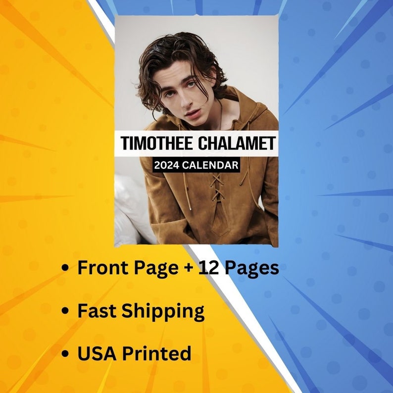 Timothée Chalamet Calendar 2024 VOL 2 Etsy