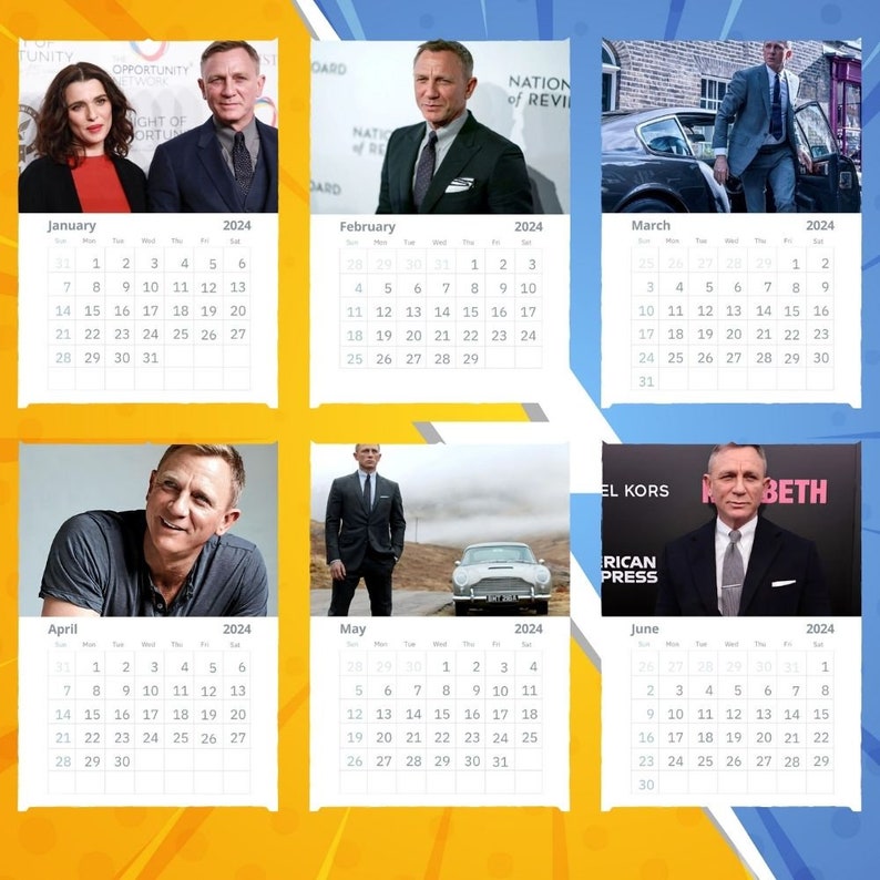 Daniel Craig Calendar 2024 VOL 1 Etsy
