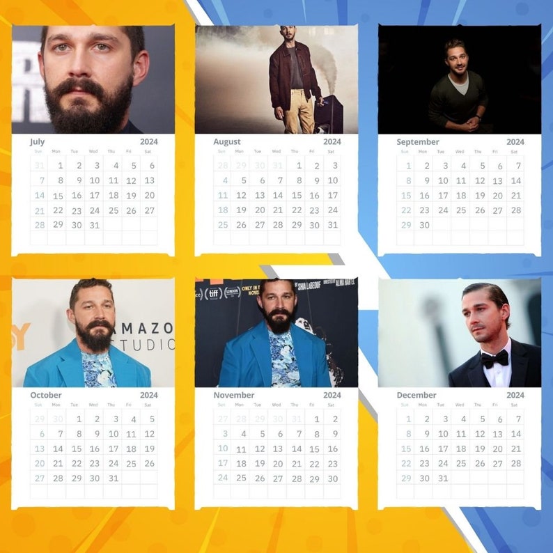 Shia Labeouf Calendar 2024 VOL 1 Etsy