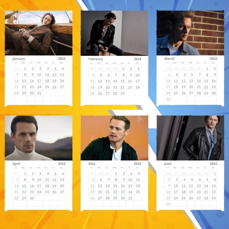 Sam Heughan Calendar 2024 VOL 1 Etsy Canada