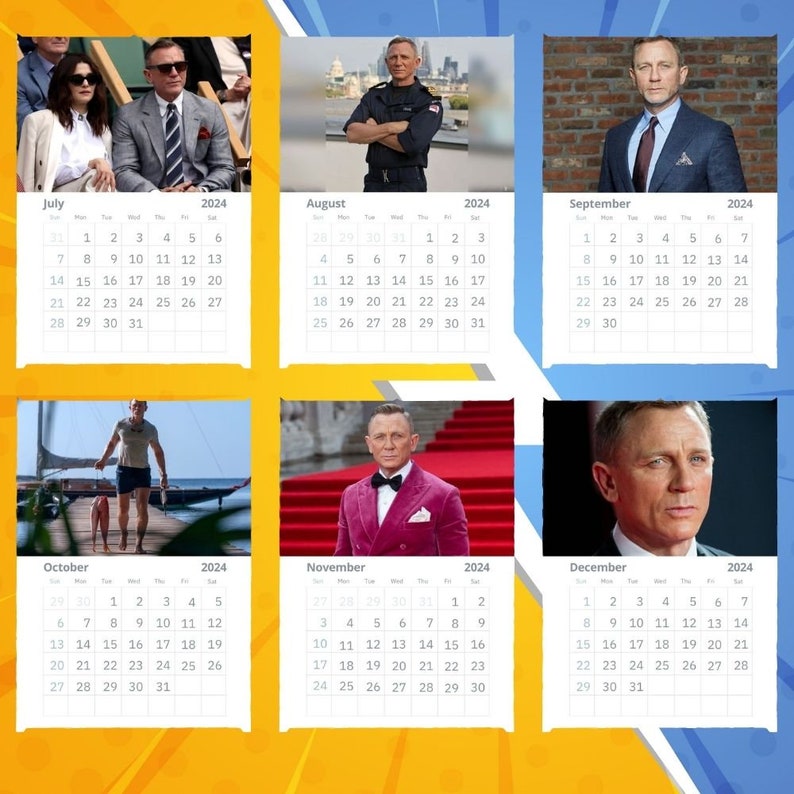 Daniel Craig Calendar 2024 VOL 1 Etsy Australia