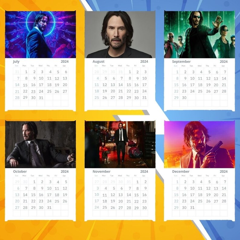 Keanu Reeves Calendar 2024 VOL 1 Etsy