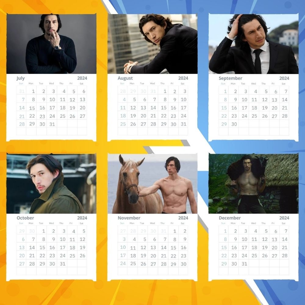 Adam Driver Calendar 2024 VOL 2 Etsy