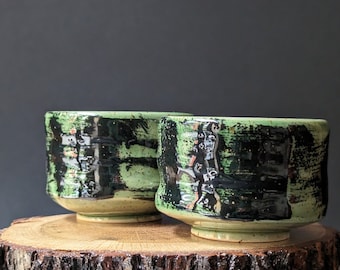 Yunomi Tea Bowl, Chawan na Matchę - Handmade, "Traditional Ceramics". Two cups included