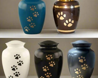 Royal Rapture Urn For Ashes Jar Paw Engraved Dog Cat Funeral Cremation Love Urn