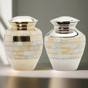Royal Rapture Messing Parelmoer URN voor As Crematie Gedenkteken Begrafenis Liefde Volwassene Kind Mens