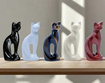 Royal Rapture Cat Figurine Pet Urn for Ashes Charming Metal Alloy Funeral Memorial Cremation 9&quot;