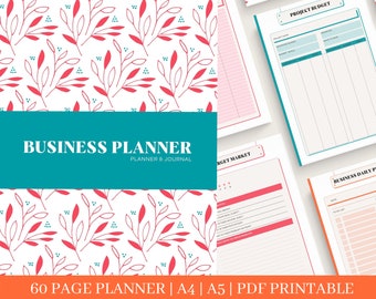 Planificateur d&#39;entreprise imprimable | Planificateur d&#39;affaires numérique | Forfait Entreprise| Agenda 2022| Planificateur d&#39;entreprise A5 | Planificateur d&#39;entreprise A4 | Planificateur PDF