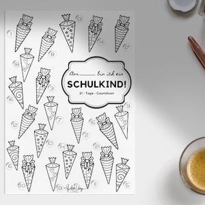 School child countdown for coloring (digital download)