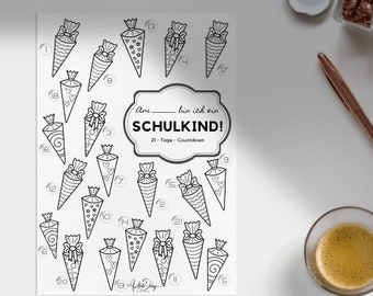 Schulkind Countdown zum Ausmalen (digital als Download)