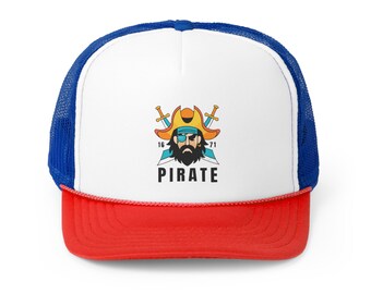 Unisex Pirate Trucker Hat: One Size Fits All