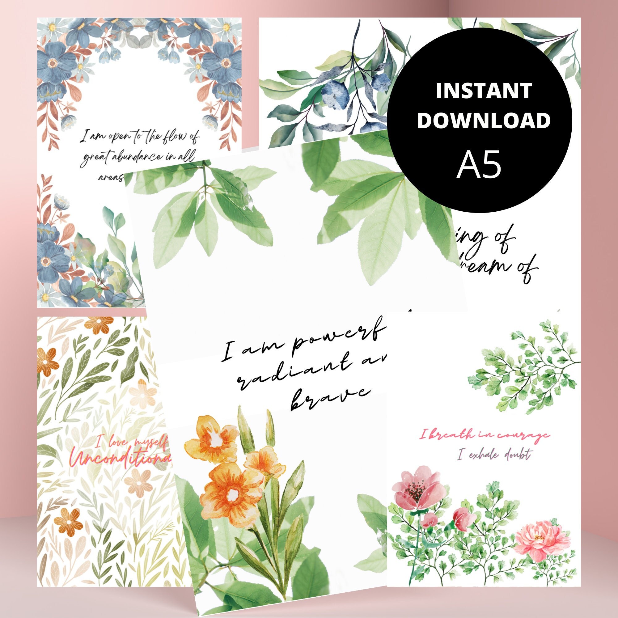 Printable Floral Planner Covers or Planner Inserts 5 Beautiful Daily ...